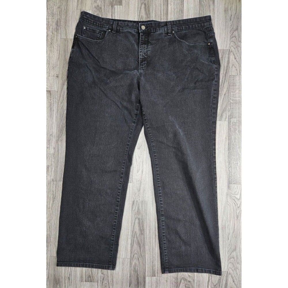 Charter Club Plus Size 24W Lexington‎ Straight Black Grey Denim Jeans